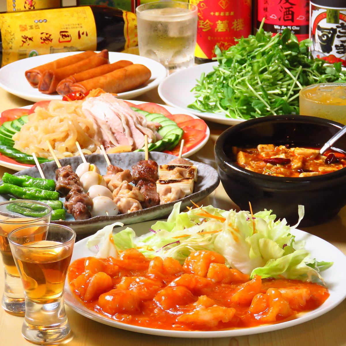 畅饮套餐3580日元〜♪♪从座间站步行1分钟・当地人喜欢的正宗中国菜