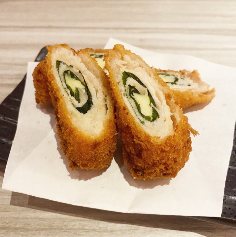 チキンチーズの大葉巻き