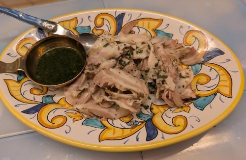 ポルケッタ　サルサヴェルデ ～香草を巻き込んだイタリア風チャーシュー 香草ソースかけ～