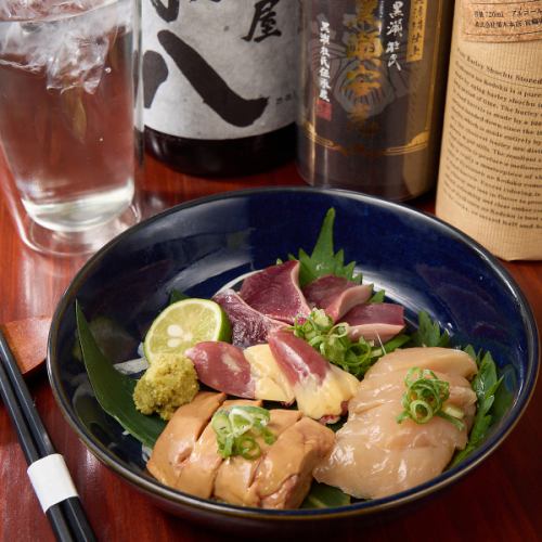 地鶏刺身盛り合わせ