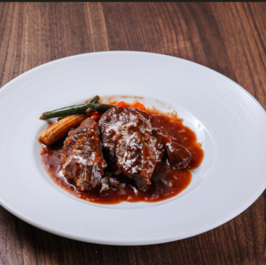 Beef shank braised in red wine
