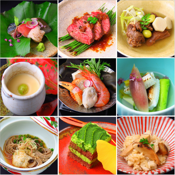 個室席で味わう絶品旬料理の数々…