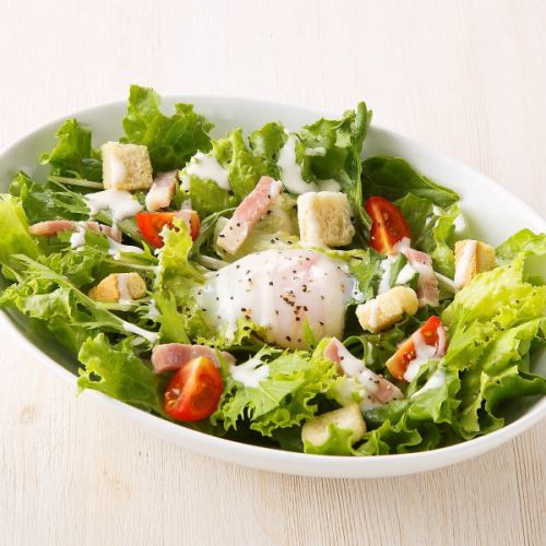 Hot spring egg Caesar salad