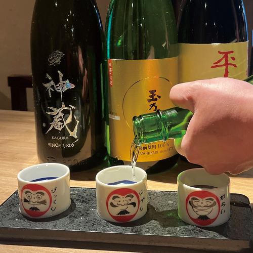 여러가지 즐길 수 있는 “일본술 마시기 비교 세트”는 2종!!