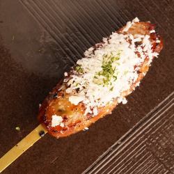 Tsukune with lots of cheese