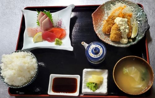 お刺身＆カキフライ定食