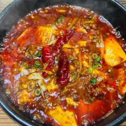 Stone-grilled mapo tofu