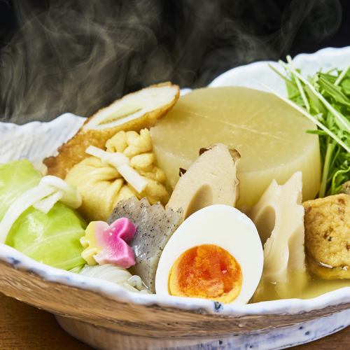"Kan no Oden" is made with a focus on soup stock.The refreshing and clear taste is also recommended in the hot season.