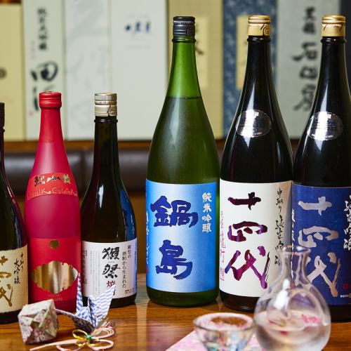 Sake from all over the country is available