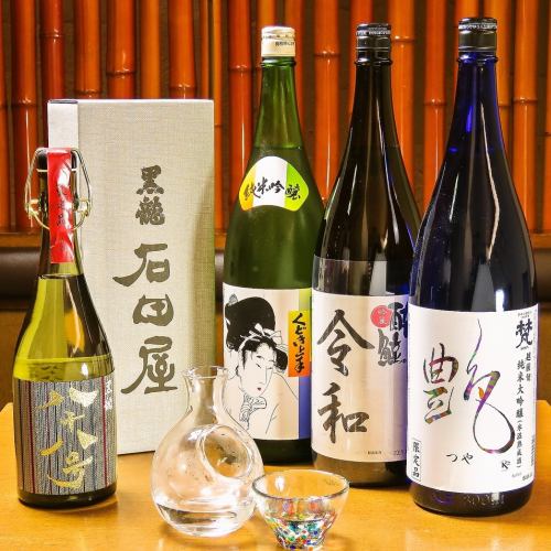 Sake from all over the country is available
