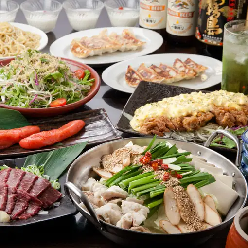 【秋限定！もつ鍋】秋のもつ鍋『極』コース6,460円⇒5,500円（2時間飲み放題付）　歓送迎会
