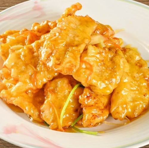 豚肉の甘酢あんかけ