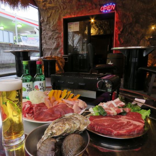 [Terrace seats only! Can be reserved exclusively!] 120-minute all-you-can-drink BBQ plan (9 dishes total) Usually 5,000 yen → 4,500 yen with coupon!