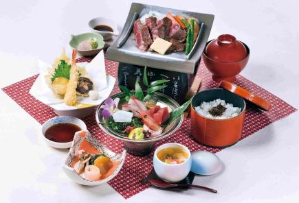 Satoyama Steak Set Meal (8 dishes total) 3,000 yen (tax included)