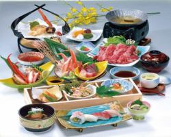 Crab and beef shabu-shabu banquet