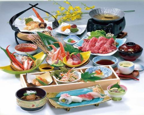 かにと牛しゃぶ会席