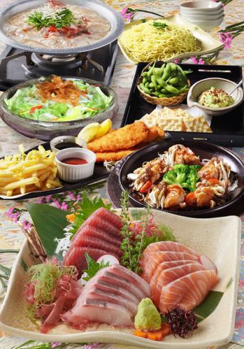 Fugetsu course! 8 dishes including white bulgogi hotpot and garibata chicken + 2 hours of all-you-can-drink