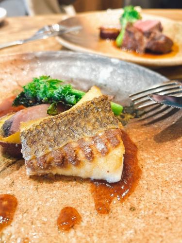 本日の魚ソテー~梅とバルサミコソース~