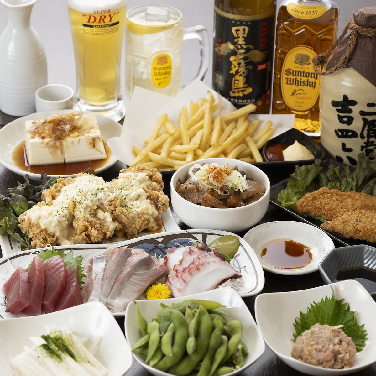 2時間飲み放題付きのコースをご用意しています！ご友人やご家族と楽しいひとときを！