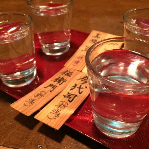 【大人気！】地酒四種飲み比べセット！780円(税込)！