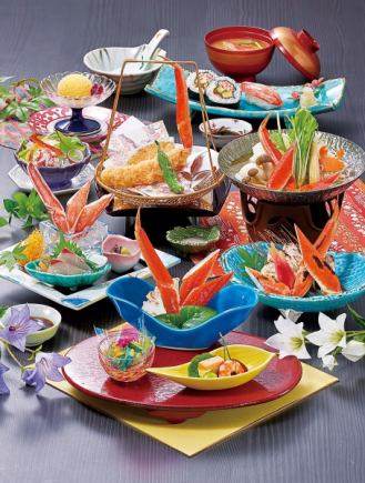 Crab and Japanese Kaiseki Fukuju [10 dishes] 7,150 yen (tax included)