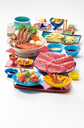 牛・かにしゃぶ会席　富良野　【7品】　9020円(税込)