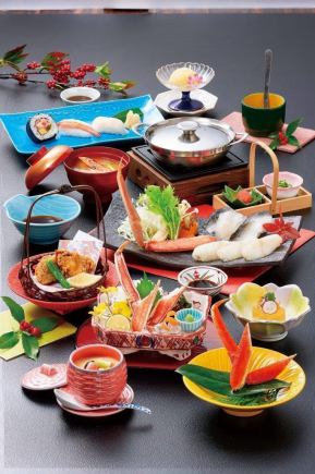 【冬季限定】かにとふぐの小鍋会席「能登(のと)」6578円(税込)