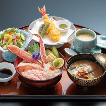 <Spring Fair> Extra Large Snow Crab Chirashi Rice Bowl Set: 3520 yen (tax included)