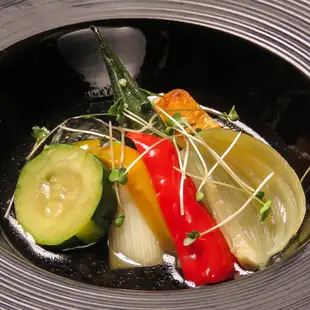 季節の野菜の揚げ煮浸し