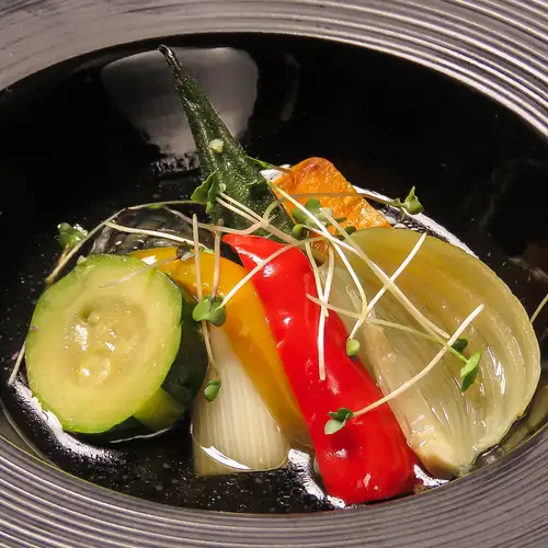 季節の野菜の揚げ煮浸し