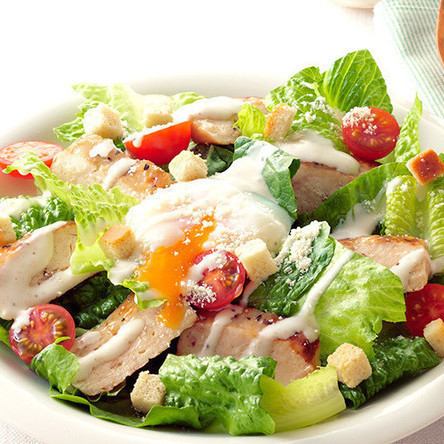 Caesar salad with duck and avocado