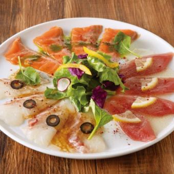Assortment of 3 types of today's carpaccio