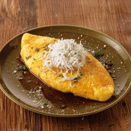 Whitebait and green chili cheese omelet