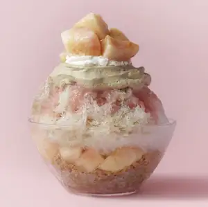 Japanese Black Tea Latte Peach Shaved Ice