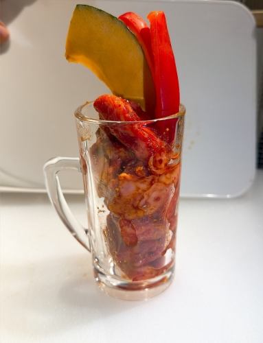 【得】ジョッキホルモン(辛ダレジョッキ)三人前