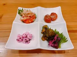 Diced yam / Assorted pickles / Pickled plum cartilage