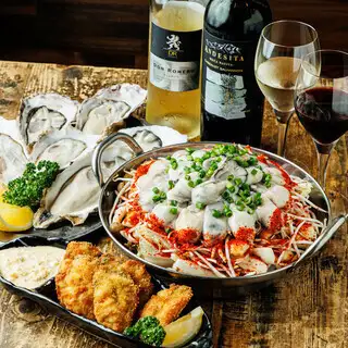 人気No.1！コスパ◎【120分飲み放題付き】牡蠣の辛鍋コース＜全9品＞5500円(税込)