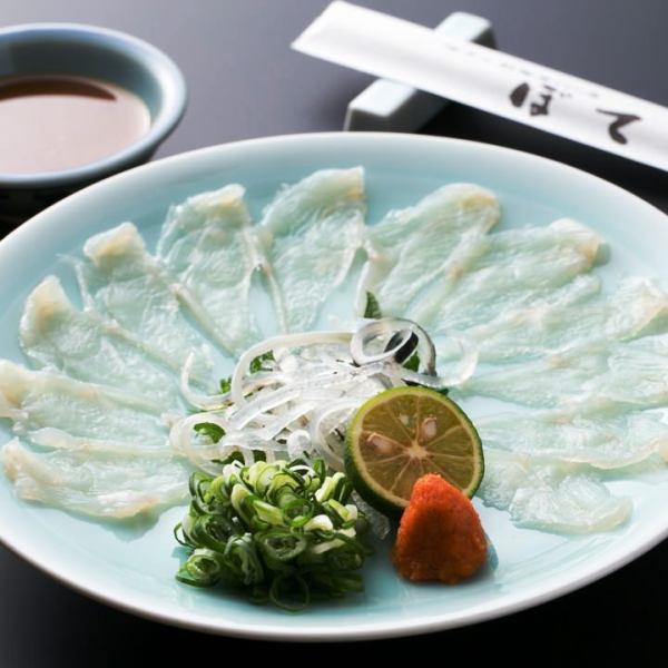 只提供嚴選的新鮮生魚片“Torafugu生魚片”