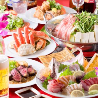 〈來自玄界海的精緻奢華的宴會♪〉豪華龍蝦生魚片+特製牛排套餐 6,500日元（含稅）