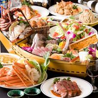 总计超过60道菜品！5道菜主厨搭配套餐+无限畅饮（2小时）5,000日元（含税）