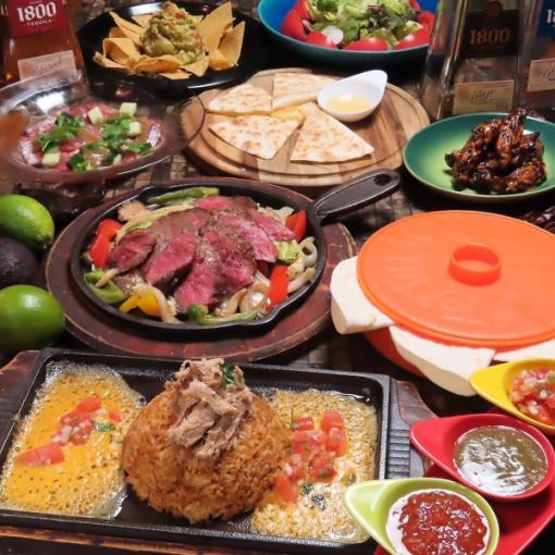 ★Most popular [Mexican Upgrade Course] Popular fajitas and all-you-can-drink included ◎ 5,500 yen → 5,000 yen