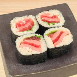 A luxurious millefeuille roll with fatty tuna