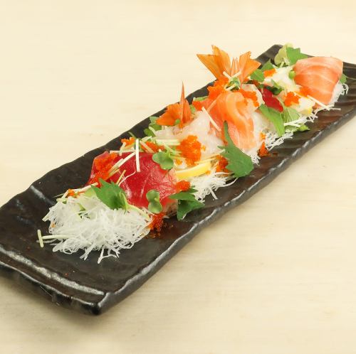 This is the cedar ball sashimi platter