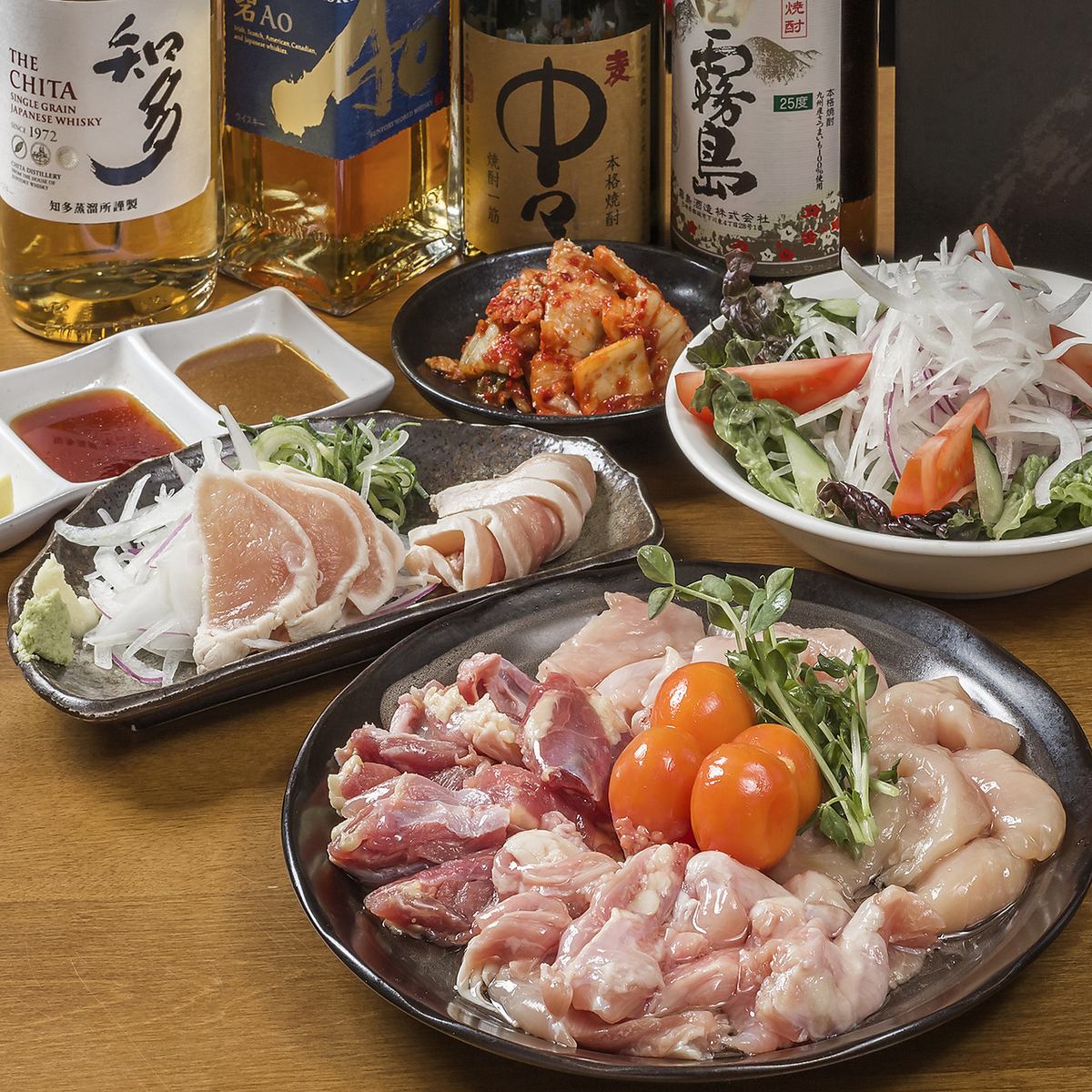 [含90分钟无限畅饮] ◆共11道菜品◆中野鸡肉名古屋交趾鸡拼盘套餐◆3500日元