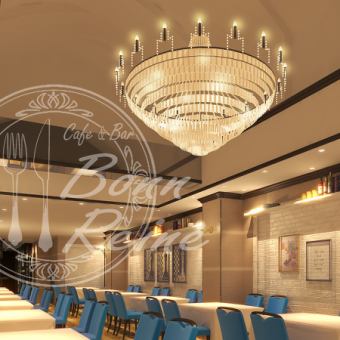 [2F] Can be reserved for private use depending on the number of people! Fully renovated in May 2022 ♪ A gorgeous chandelier catches the eye at the back of the casual interior ♪ When reserved for private use, seats 30 to 100 people Up to 120 people for a standing buffet; seats approximately 6 to 11 people for a seated meal.Information will be provided at.