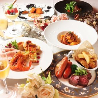 女子会コース♪全1２品　　￥4,200（税込・飲み放題込み）男性利用♪可（＋￥300）