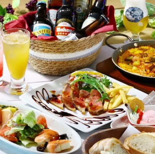 日～木曜日限定【リトルワールドコース】世界各国の全11品＋樽生1種＋その他30種類飲み放題付き