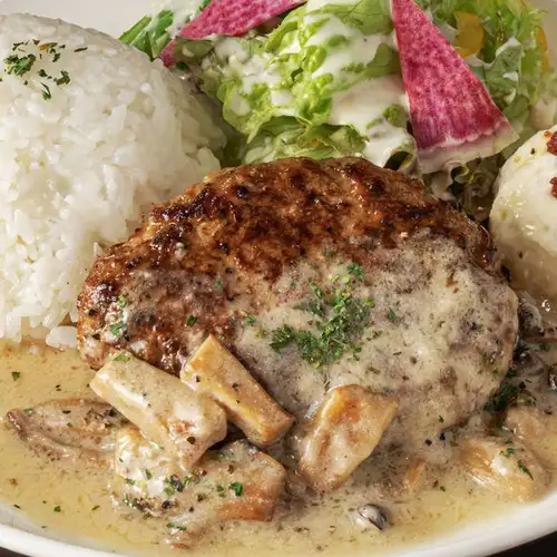 Special hamburger steak with your choice of 3 sauces