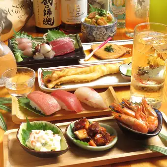 松コース【全5品／2時間飲み放題付き】6000円（税抜）