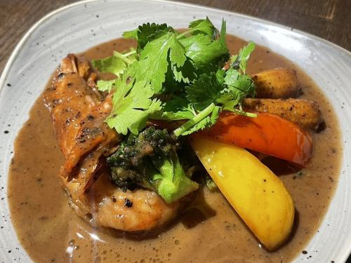 赤海老のブラックペッパーソース